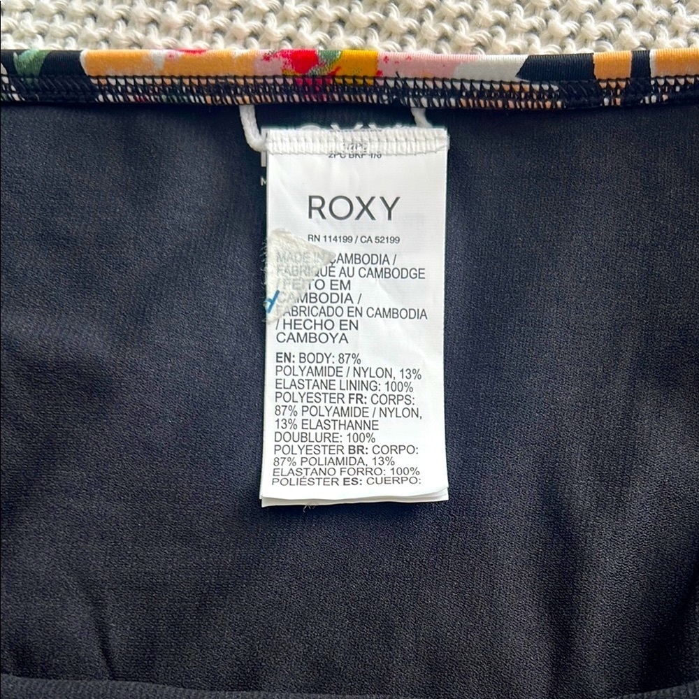 Roxy Black Floral Swim Bikini Bottom. - Picture 5 of 7